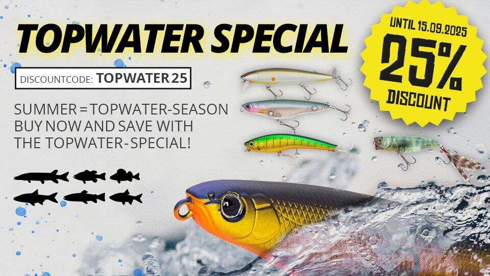 Topwater Special 25% discount on all topwater hardbaits!