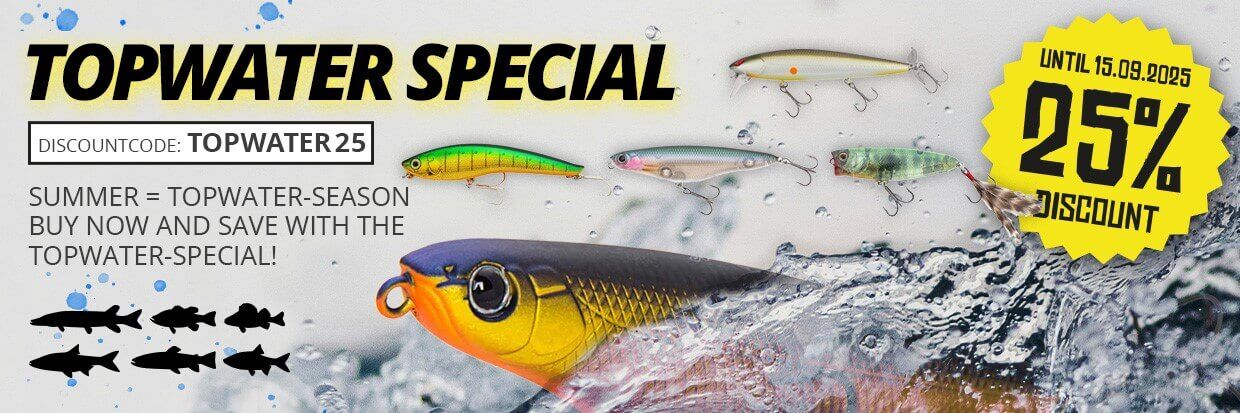 Topwater Special 25% discount on all topwater hardbaits!