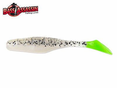 Bass Assassin SSA25250 4" Saltwater Soft Shad 10 Ct Glow Tail/Chartruese Tail