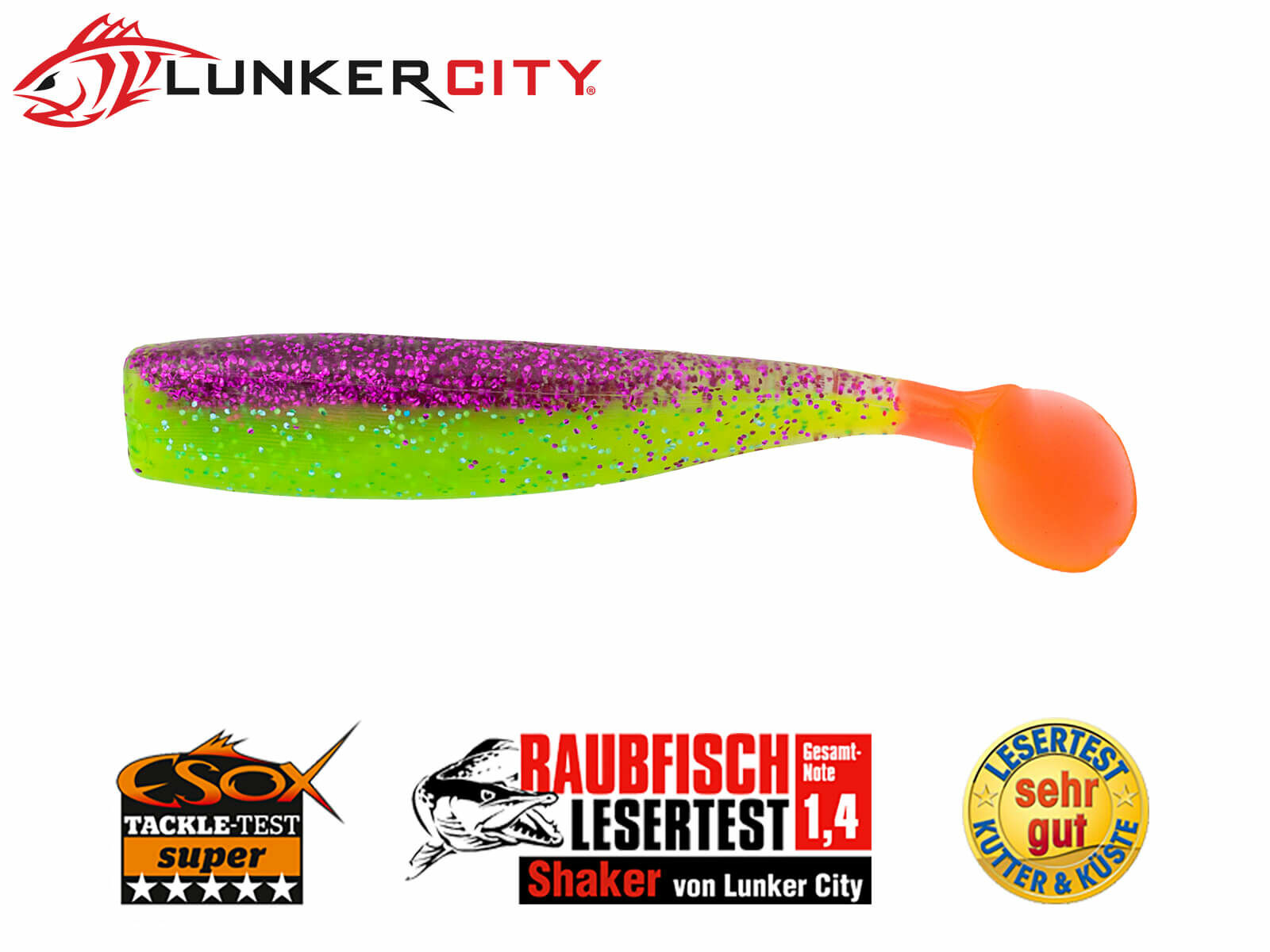 Lunker City "Shaker" in 3.25" "BABY BLUE SHAD" ca.8,5cm 