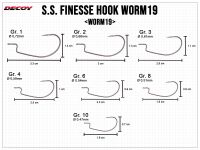 S.S. Finesse Hook Worm19 - Size 1