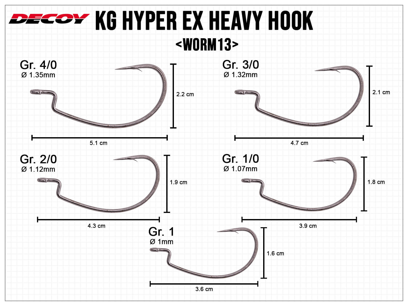 Kg Hyper Ex Heavy Hook Worm13 - Size 3/0