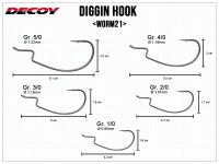 Diggin Hook Worm21 - Size 2/0