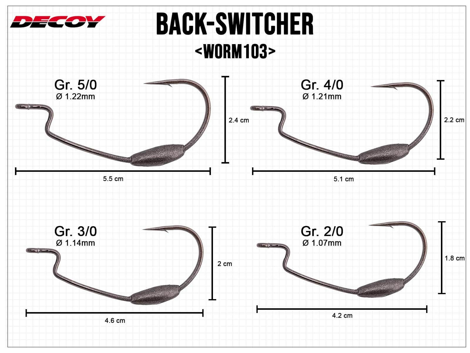 Back-Switcher Worm103 - Gr. 2/0 (0.9g)