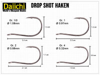 Daiichi Drop Shot Hooks - Size 1/0 (Black Nickel)