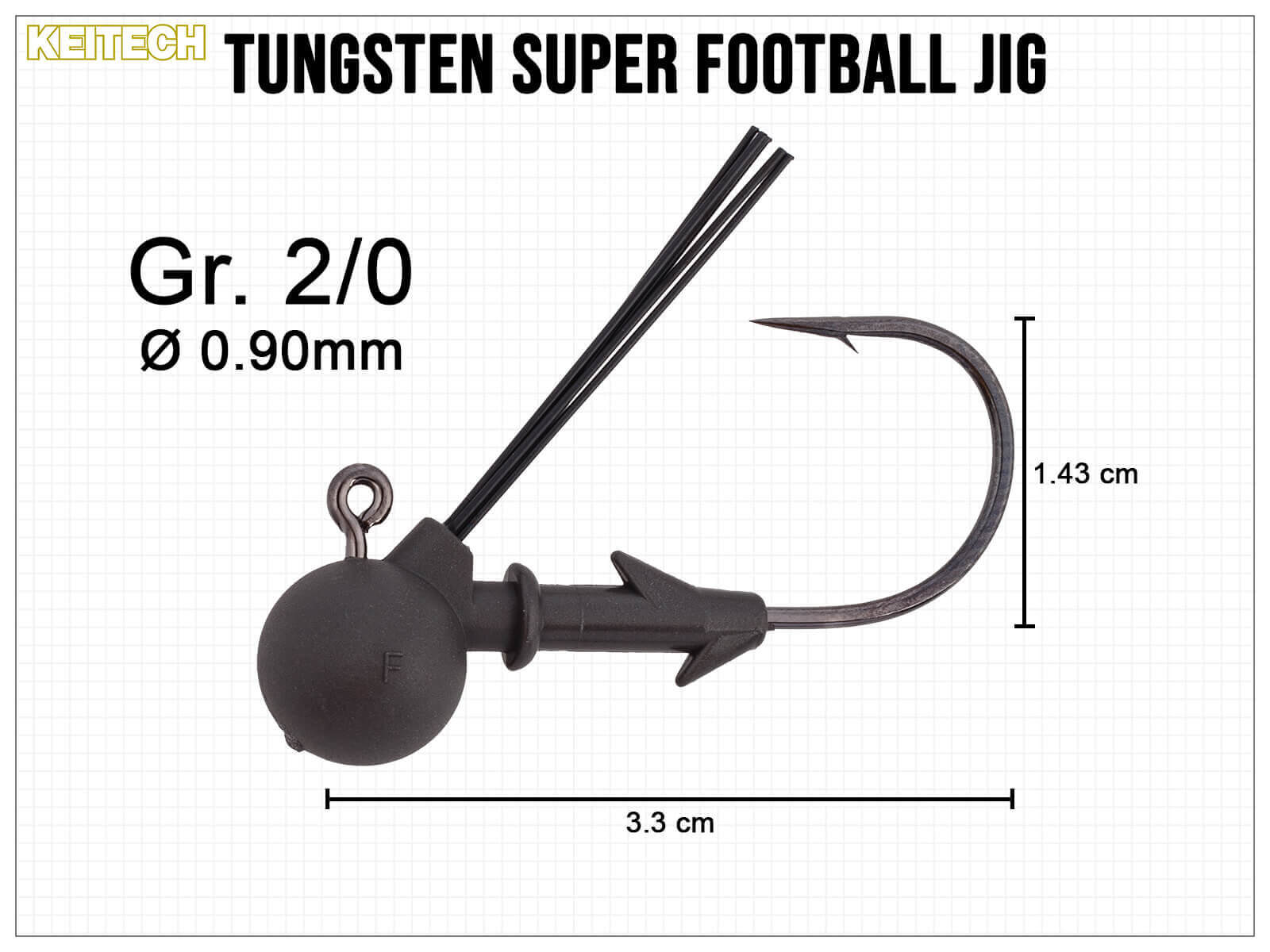 Tungsten Super Football Jig - Size 2/0 (11g)
