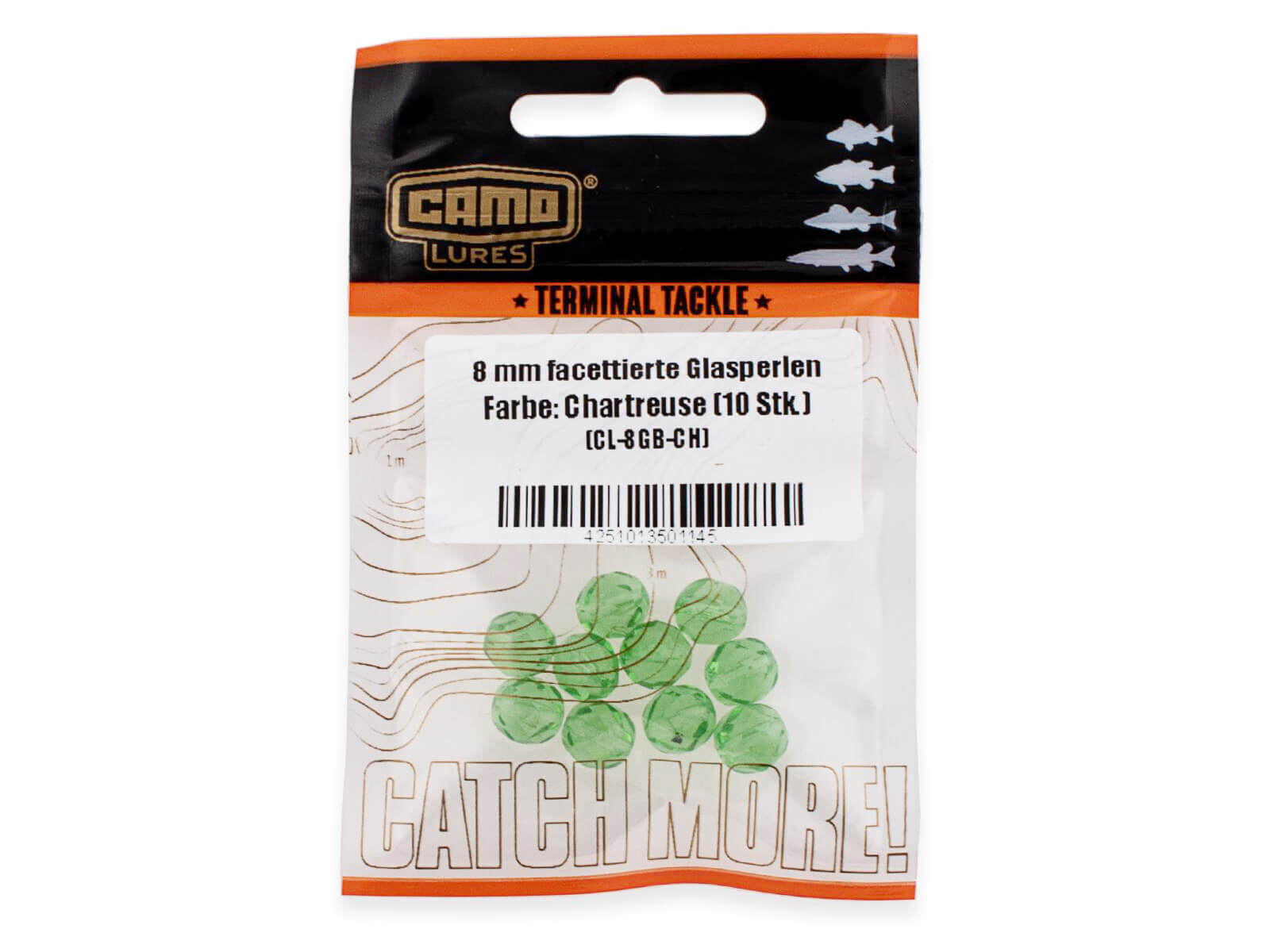 8 mm facettierte Glasperlen - Chartreuse (10 Stk.)