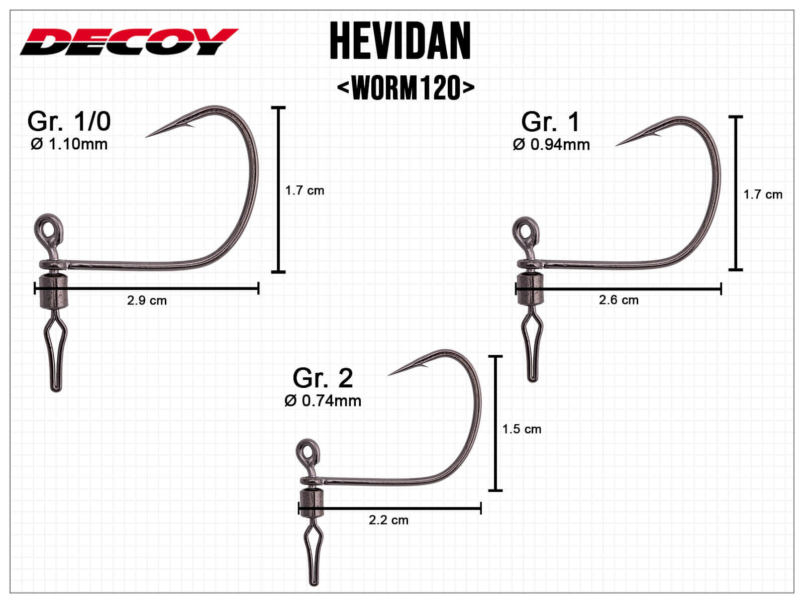 Hevidan Worm120 - Size 1/0