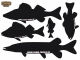 CAMO-Tackle Fisch-Decal - (schwarz/DIN A4)