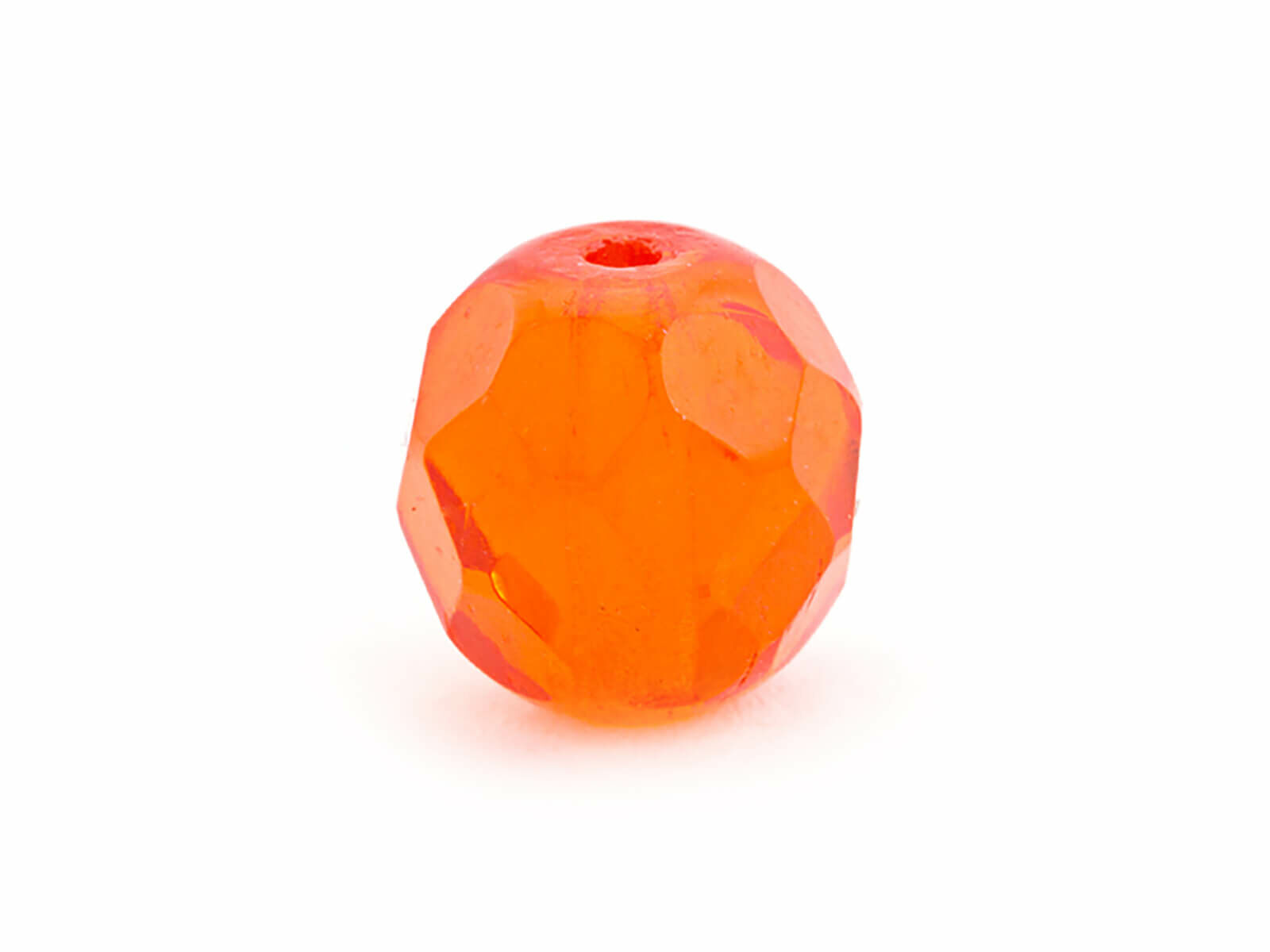 6 mm facettierte Glasperlen - Orange (10 Stk.)