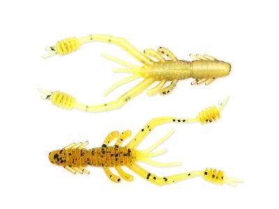 4" Ring Shrimp - Motoroil PP. / Chartreuse