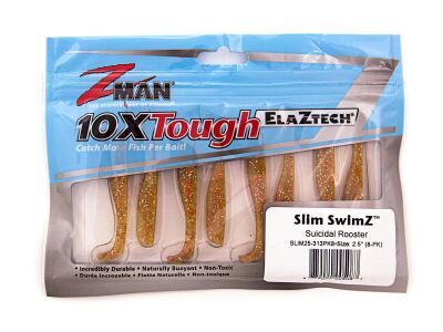 Z-Man SLIM25-382PK8 Slim Swimz 2.5\" Blood Oil 8 Pack For Sale Online