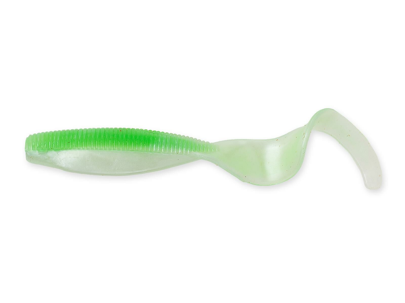 4" Scented Curly Tailz - Lime/Pearl
