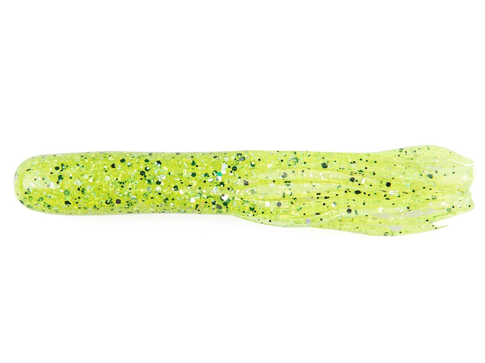 3.5" Original Fat Gitzit Tubes - Chartreuse Sparkle