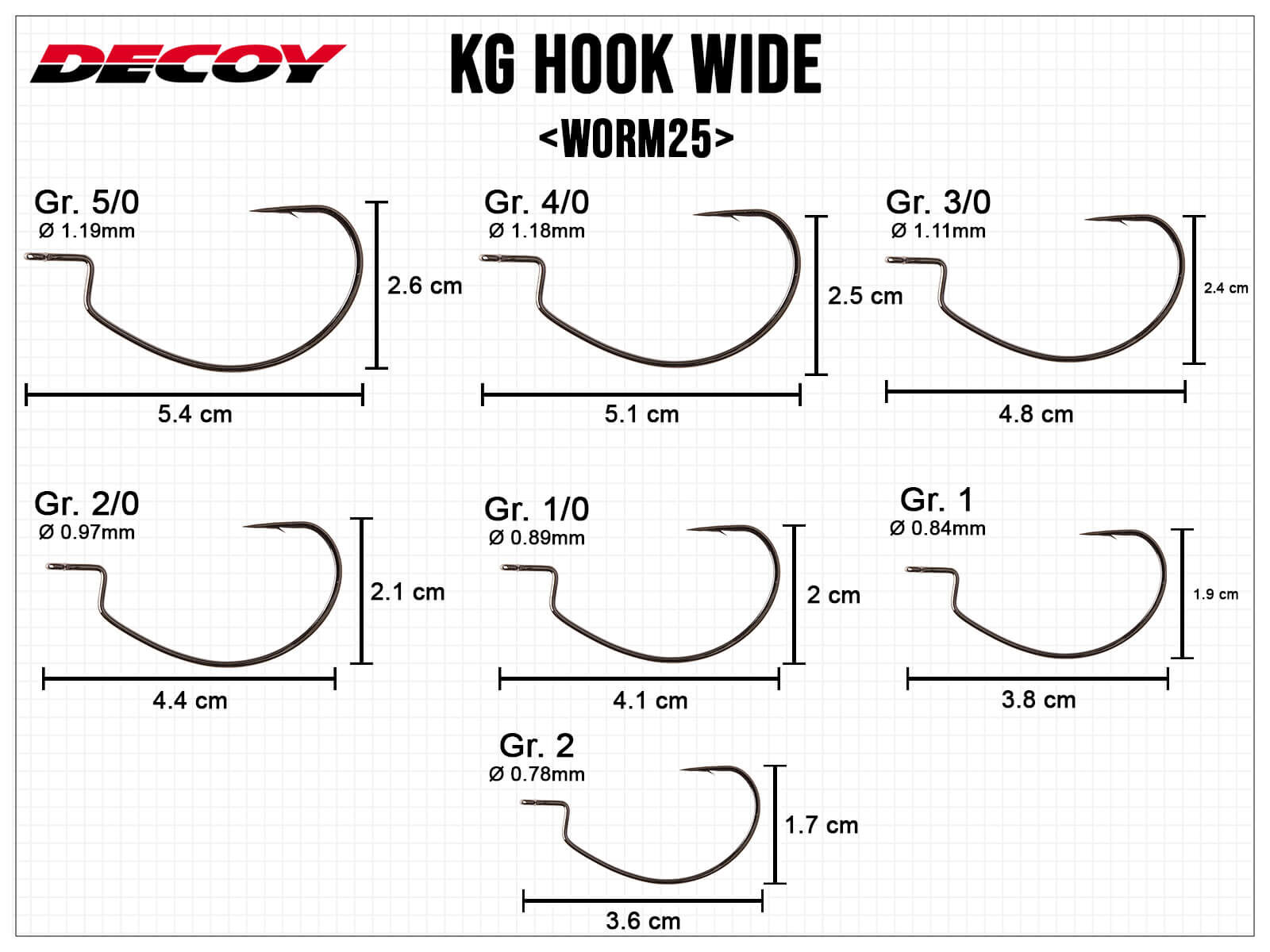 Kg Hook Wide Worm25 - Size 2/0