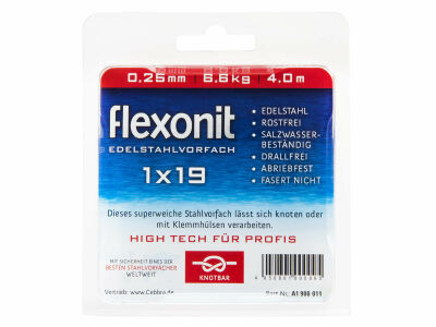 4 m flexonit steel leader 1x19 - 2,5 kg (0,15 mm)