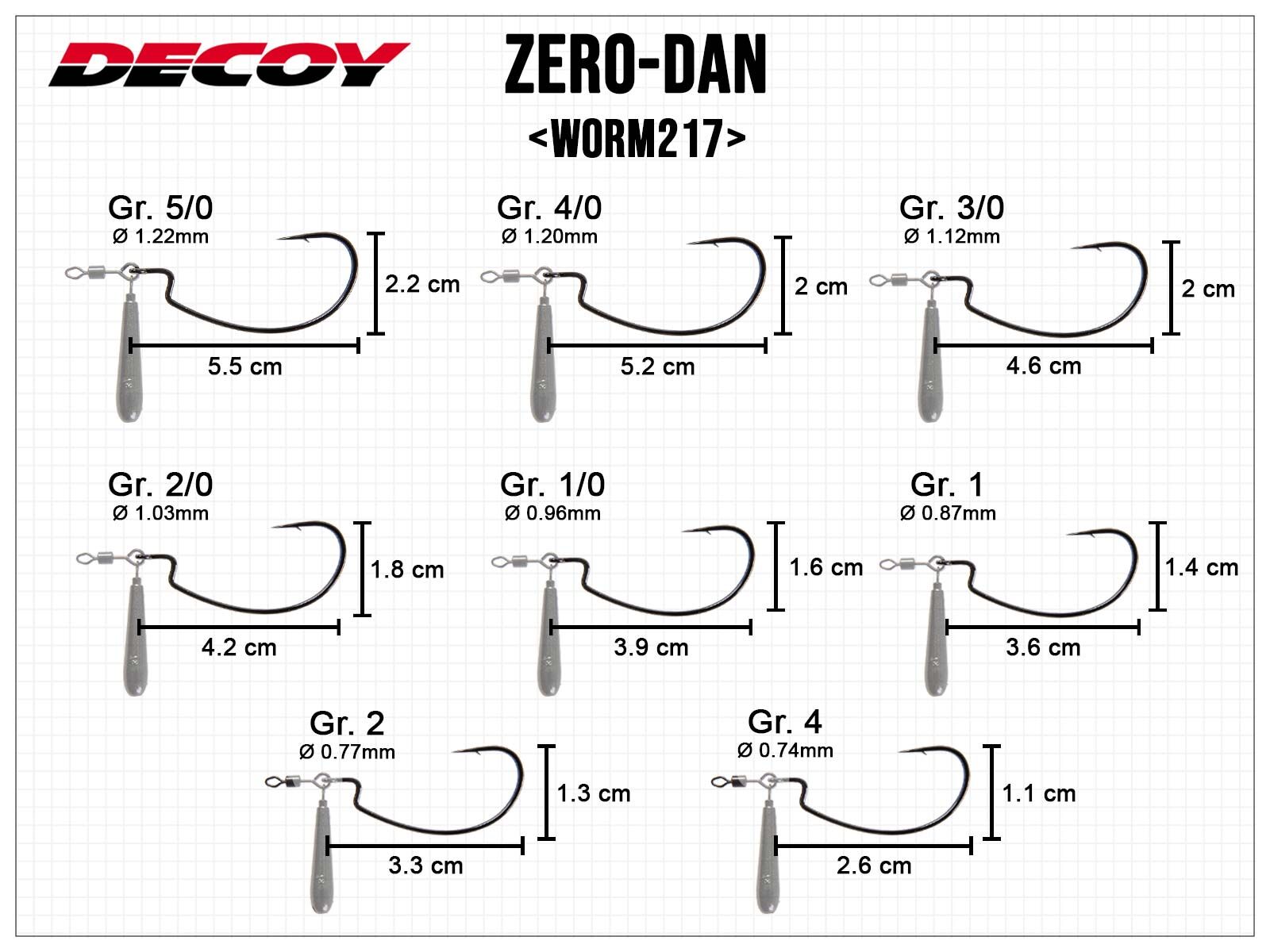 ZERO-Dan Worm217 - Size 1/0 (5.0g)