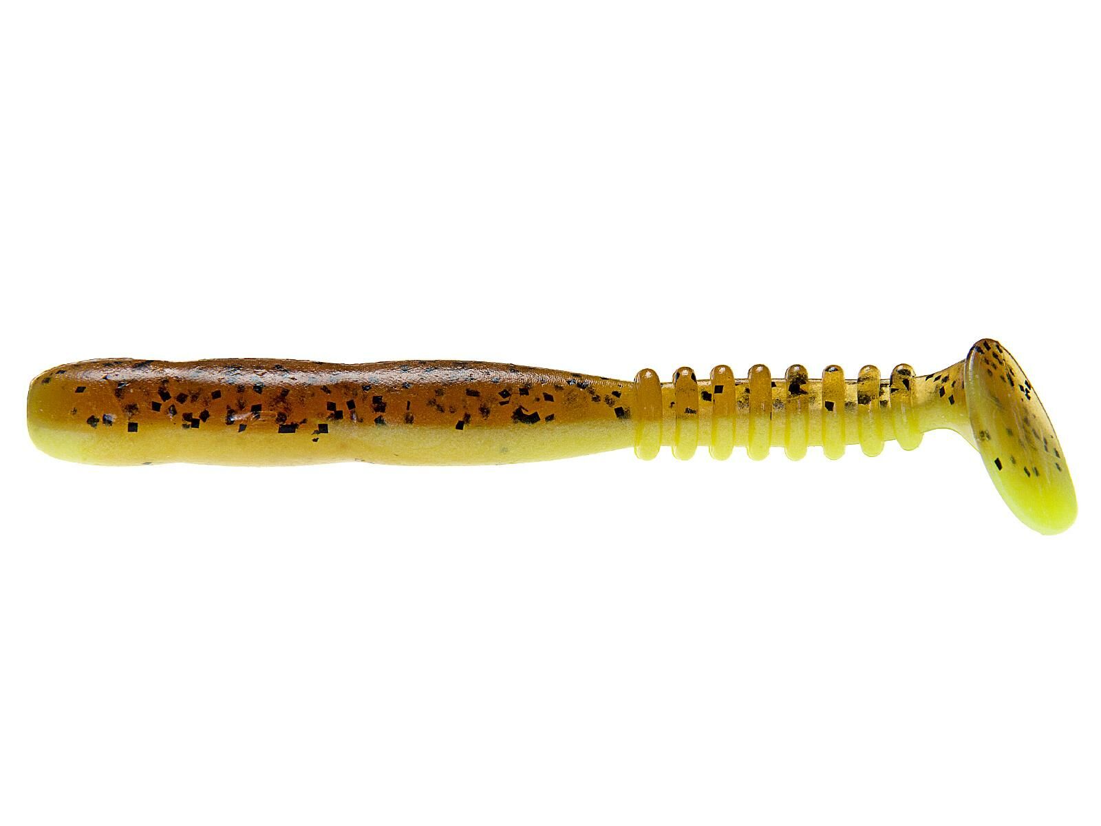 4" FAT Rockvibe Shad - Motoroil PP. / Chartreuse