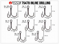 VMC 1X Inline trebles 7547 BN - Size 12