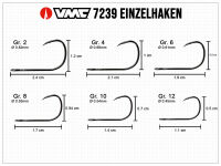 VMC Einzelhaken f&uuml;r Spinner &amp; Jigs (7239B) - Gr. 2