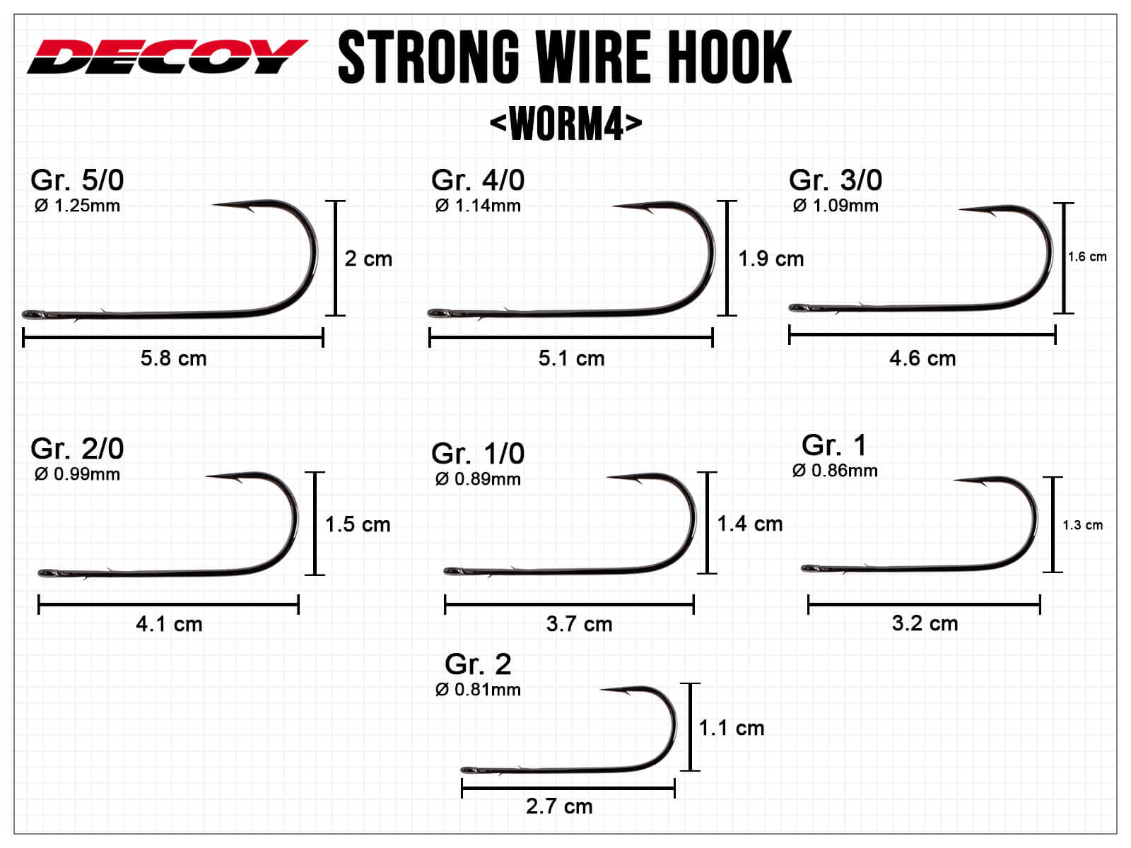 Strong Wire Hook Worm4 - Size 1