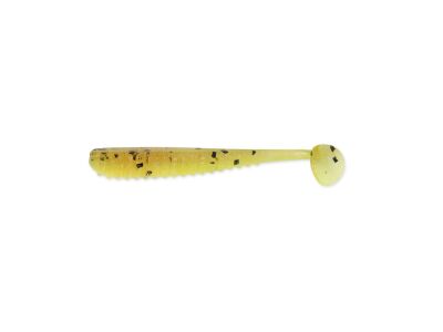 1.5" Aji Ringer Shad - Motoroil PP. / Chartreuse