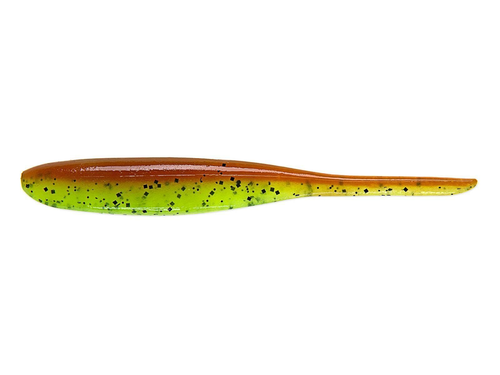 3" Shad Impact - Motoroil / Chartreuse