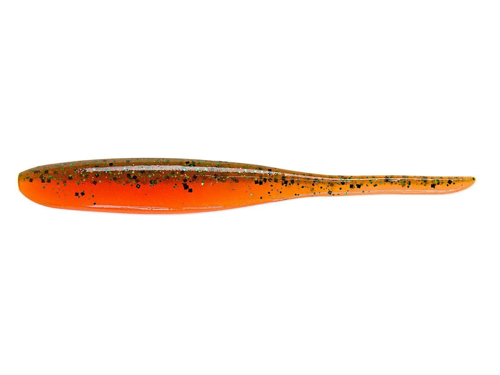 4" Shad Impact - Motoroil / Orange