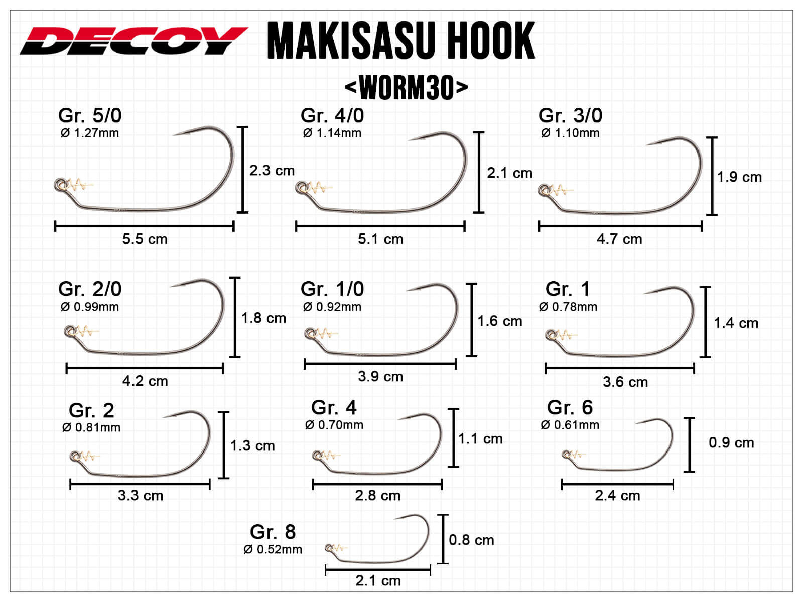 Makisasu Hook Worm30 - Gr. 2/0