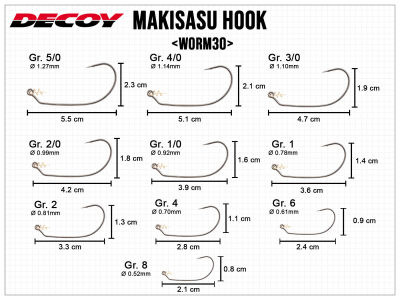 Makisasu Hook Worm30 - Size  5/0