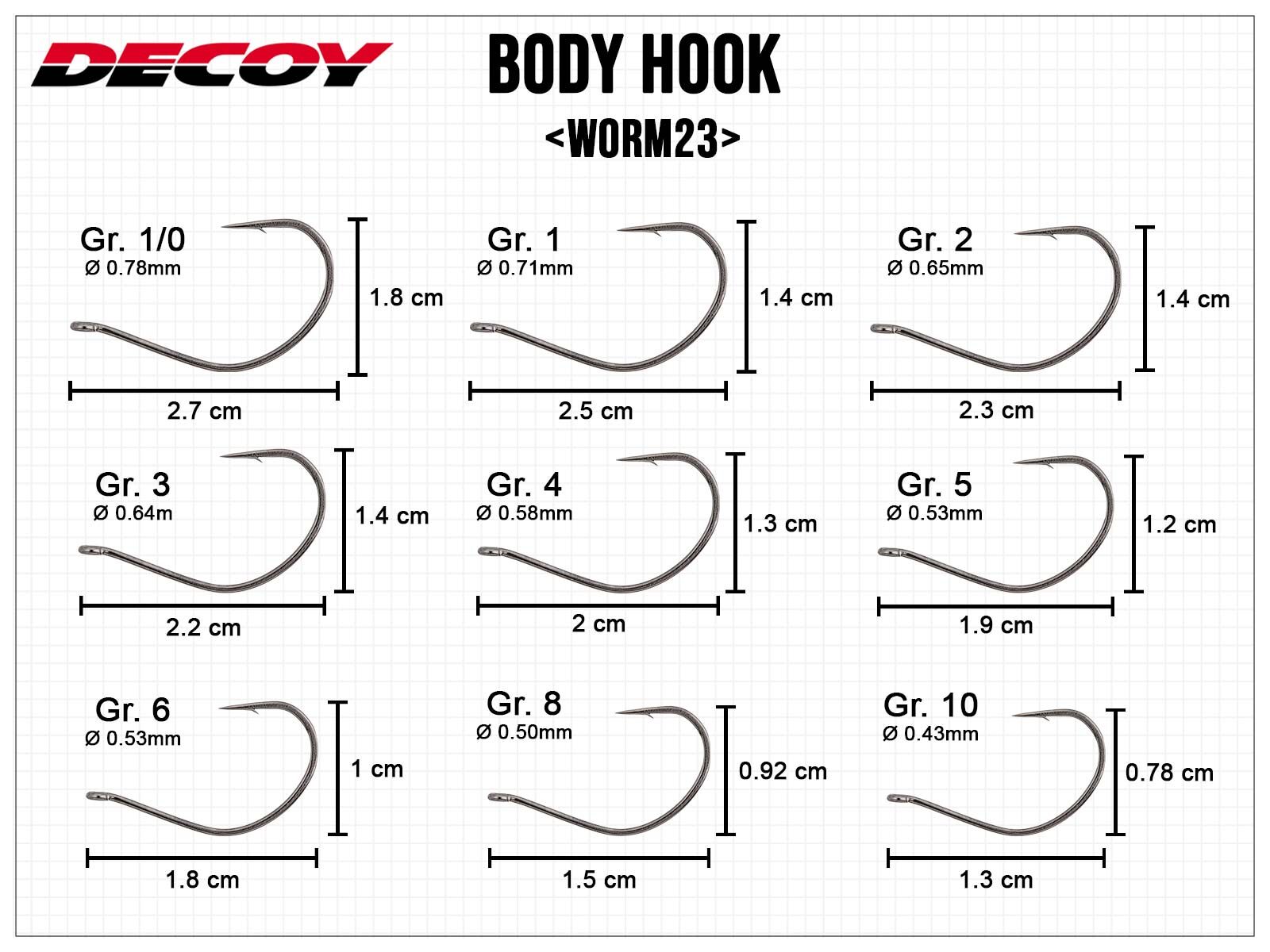 Worm23 Body Hook - Gr. 1