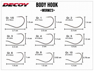 Worm23 Body Hook - Size 1/0