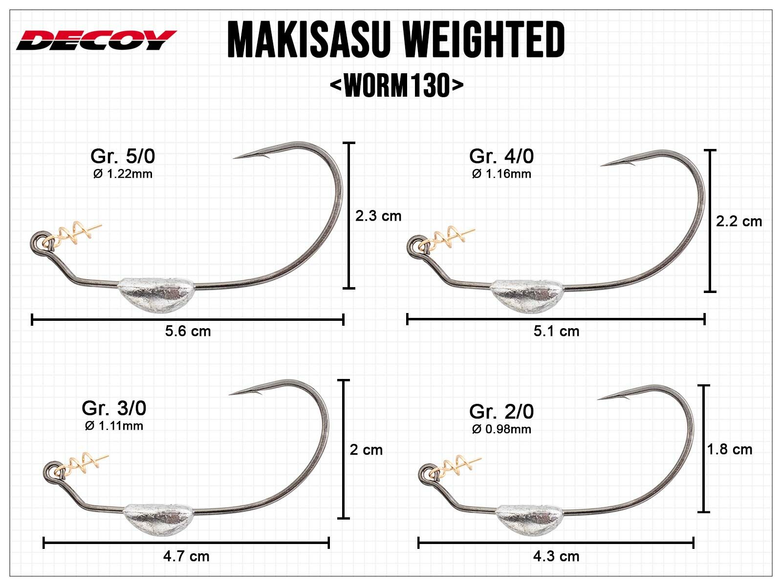Makisasu Weighted Worm130 - Size 4/0 (2.5g)