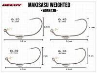 Makisasu Weighted Worm130 - Size 4/0 (2.5g)