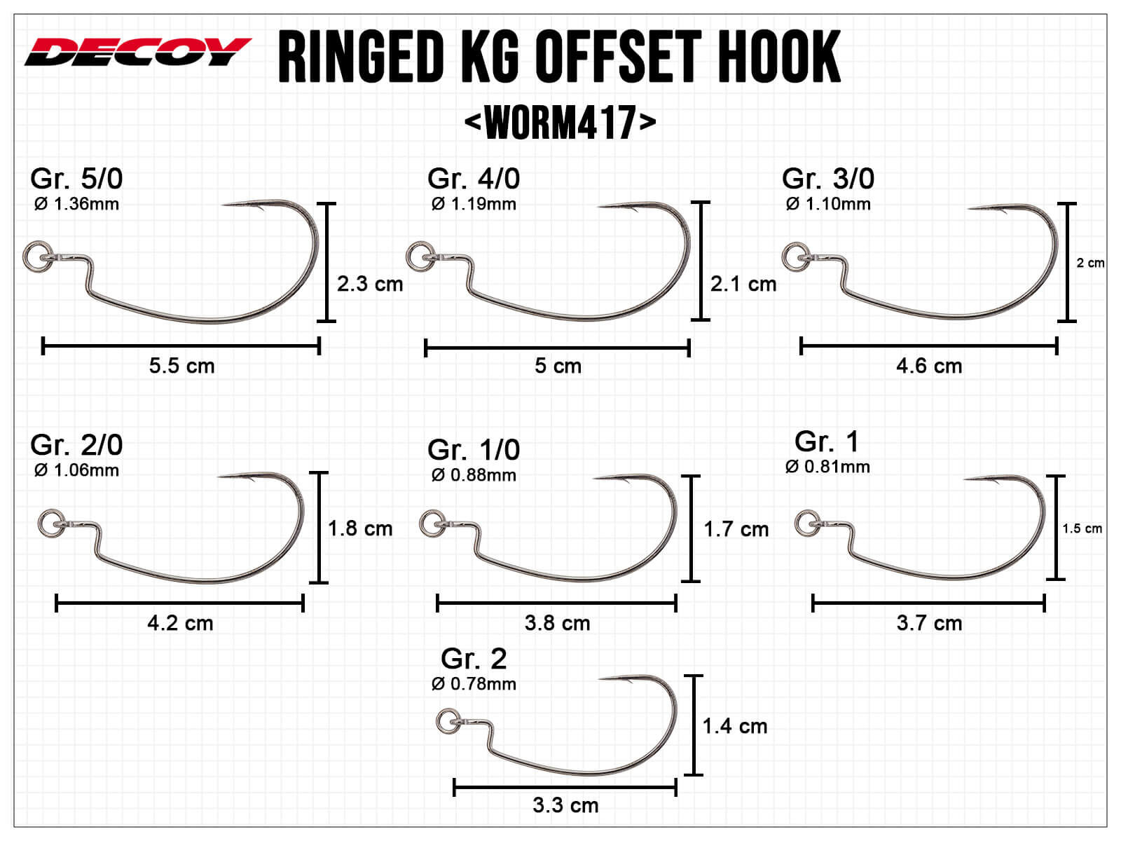Ringed Kg Offset Hook Worm417 - Size 1/0