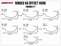 Ringed Kg Offset Hook Worm417 - Size 1/0
