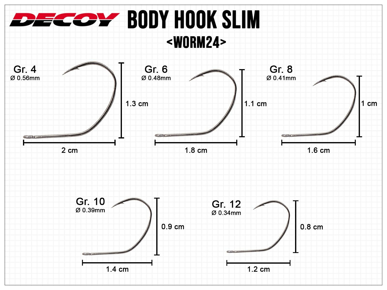 Worm24 Body Hook Slim - Size 4