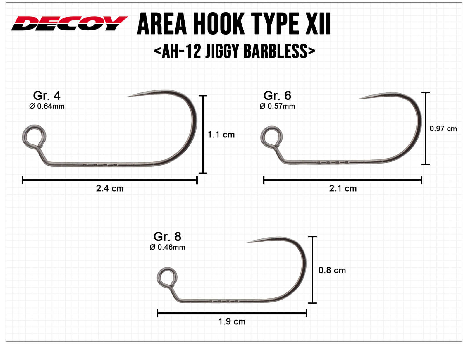 Area Hook Type XII AH-12 Jiggy Barbless - Size 8
