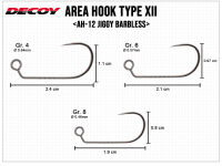 Area Hook Type XII AH-12 Jiggy Barbless - Size 6