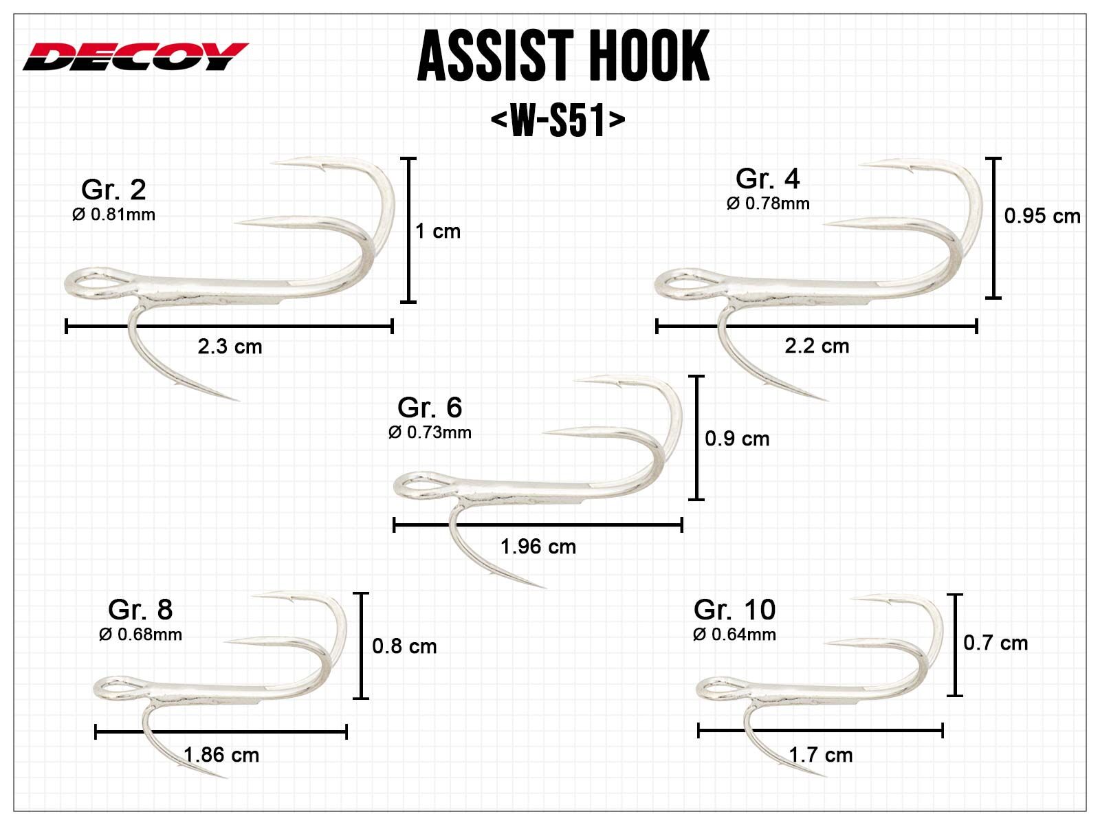 DECOY W-S51 Assist Hook - Size 6