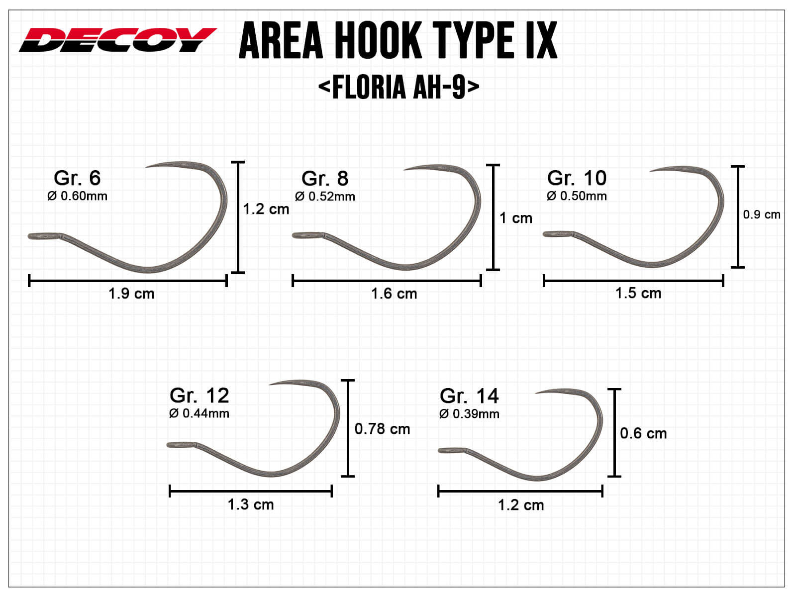 Area Hook Type IX Floria AH-9 - Size 8