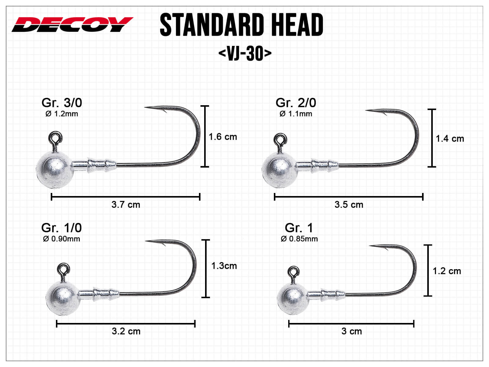 Standard Head VJ-30 - Gr. 1/0 (3.5g)