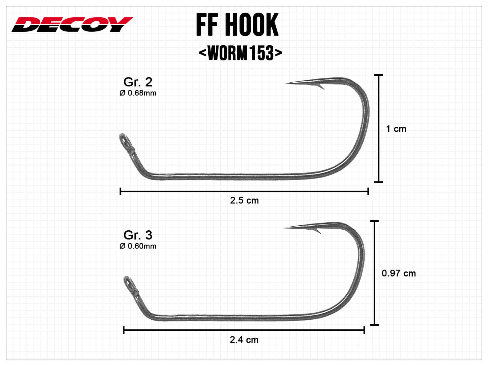 Worm153 FF Hook - Size 3 (4 pcs.)