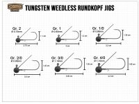 CAMO Tungsten Weedless Rundkopf Jig - Gr. 4/0 (5.25g)