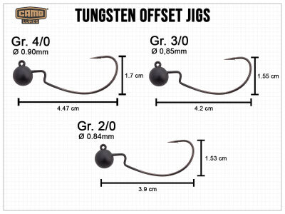 CAMO Tungsten Offset Jig - Size 3/0 (1.8g)