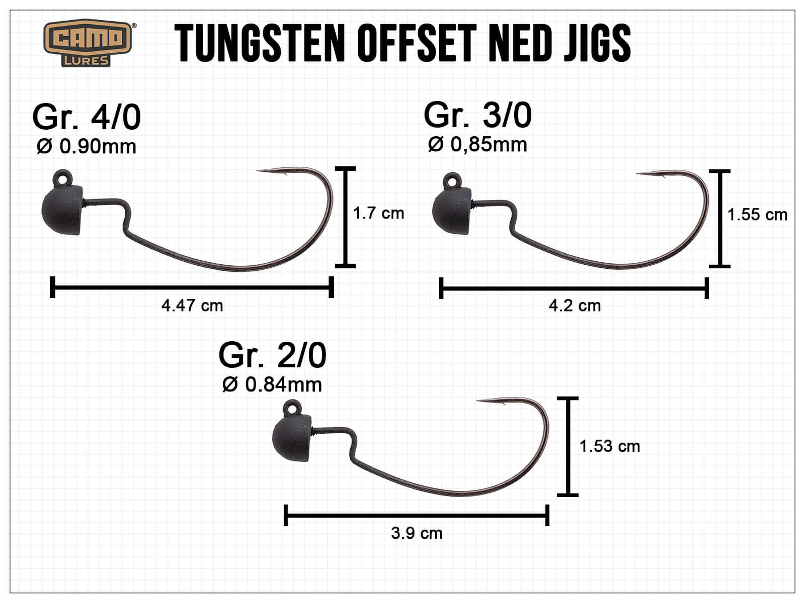 CAMO Tungsten Offset Ned Jig - Gr. 4/0 (3.5g)