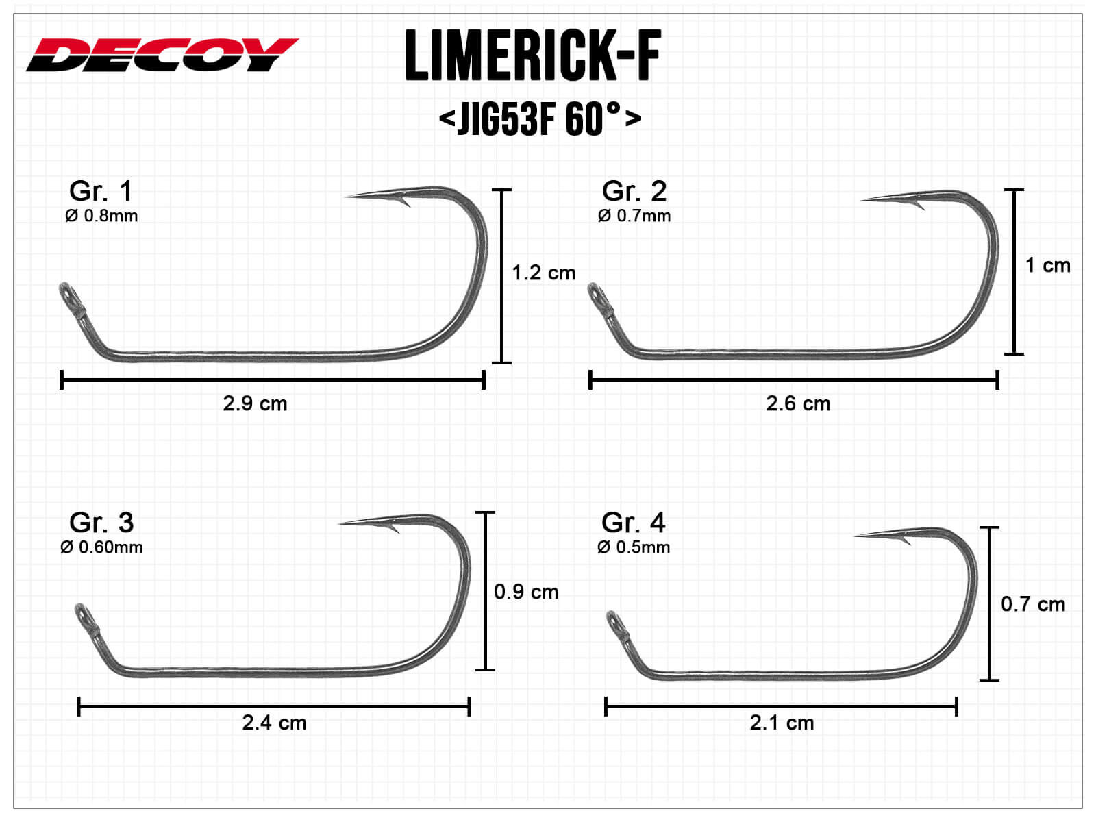 JIG53F 60° Limerick-F - Size 4 (9 pcs.)