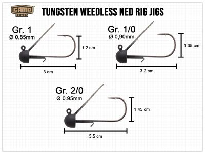 CAMO Tungsten Weedless Ned Jigs