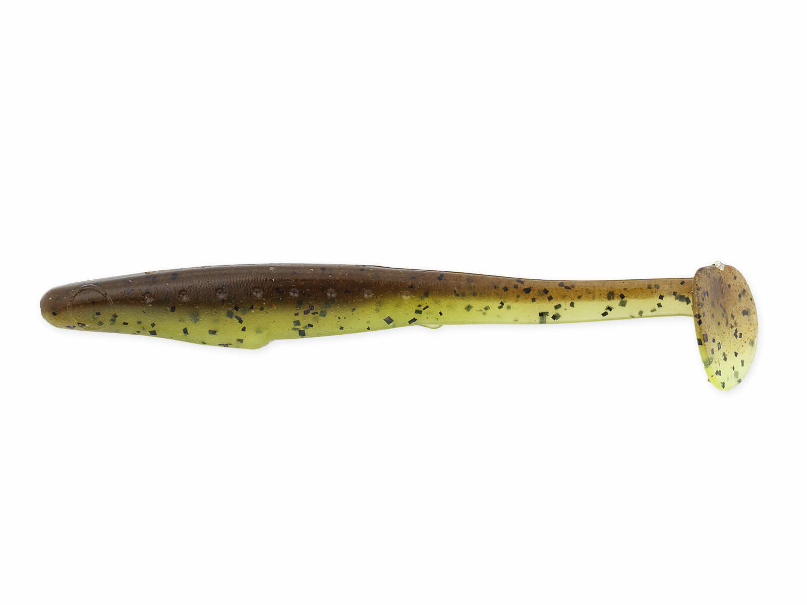 4" Rockvibe Shiner - Green Pumpkin / Chartreuse