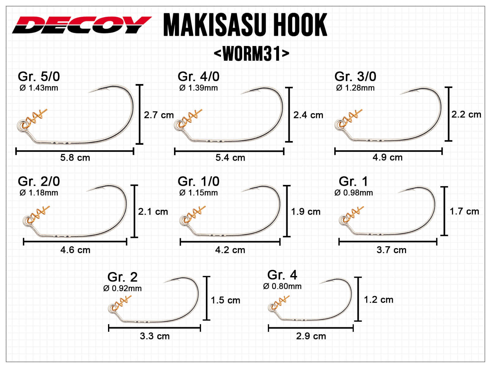 Makisasu Hook Hyper Worm31 – Size 2/0